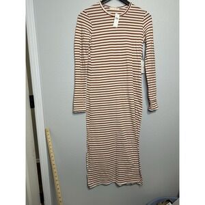 Electric & Rose Skyler Dress Stripe Knit Stretch Bodycon NWT Women's Size L